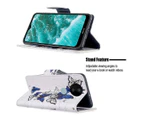 For Nokia C30 Wallet Case Flip Leather Card Slots Magnetic Stand Cover (White Butterfly)