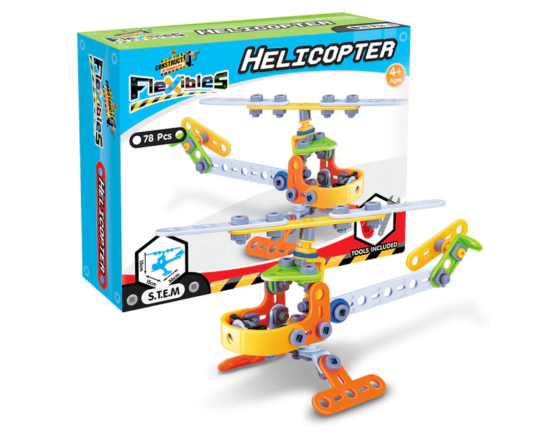 Construct-It 78-Piece Flexibles Helicopter Building Kit