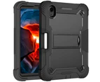 For iPad mini 6 Case,Silicone + PC Shockproof Shielding Case, Holder, Black