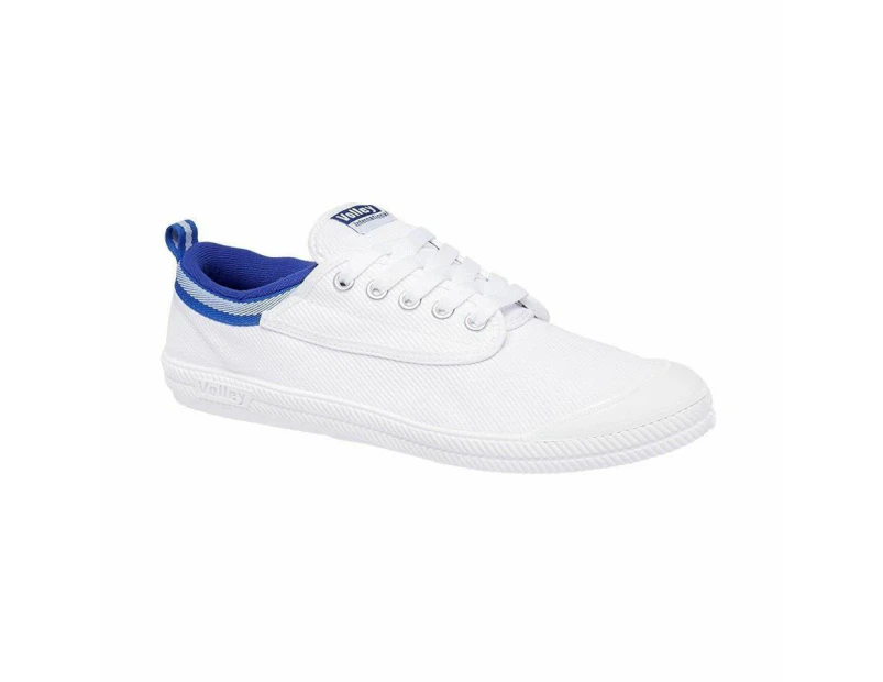 Dunlop Volleys International Volley Low Canvas Casual Mens Shoes Black White - White/Blue