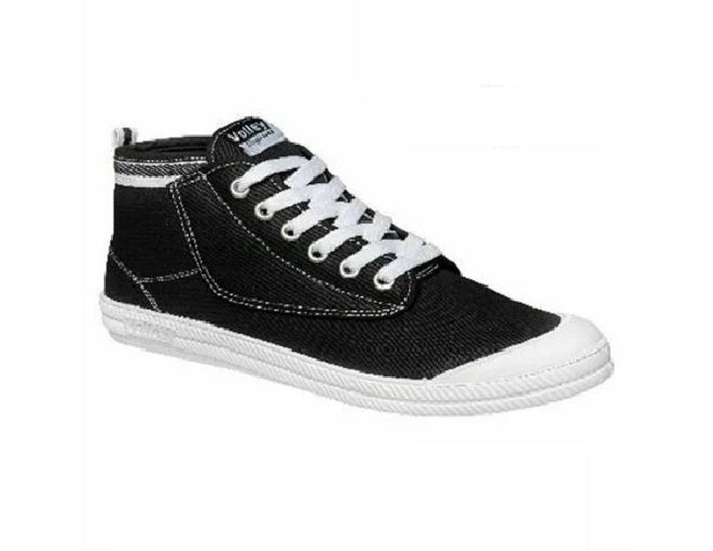 2 Pairs X Mens Volley Hi Leap Black International Volleys Casual Canvas Shoes - Black/White