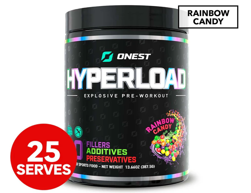 Onest Hyperload Explosive Pre-Workout Rainbow Candy 387.5g / 25 Serves