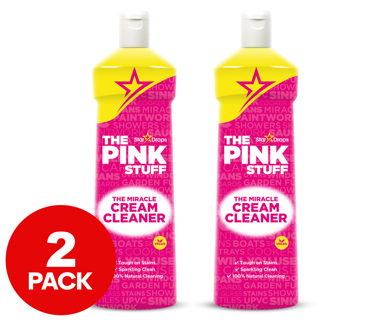 The Pink Stuff Stardrops The Miracle Cream Cleaner 500ml Pack of 2