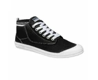 Mens Volley Hi Leap Black White International Volleys Casual Canvas Shoes - Black / White