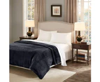 (150x200cm, Black) - Micro Velour Bed Throw Blankets - Super Soft Fluffy Warm Flannel Bedspread - Velvety Plush Fleece Throw Sofa Bed Blankets (150 X 200cm