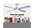 Devanti 52'' Ceiling Fan AC Motor w/Light w/Remote - Silver