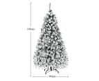 Giantex 1.8M Pre-lit Snowy Christmas Tree w/600PVC Branch Tips & 250 Replaceable LED Lights Artificial Xmas Tree for Home Commercial Use