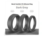 (Size 9 (8mm WIDER bandwidth), Dark Grey Bevel Comfort Fit) - Knot Theory Bevel Comfort Fit Silicone Ring for Women Men - 4mm 6mm 8mm Bands in Silver, Gold