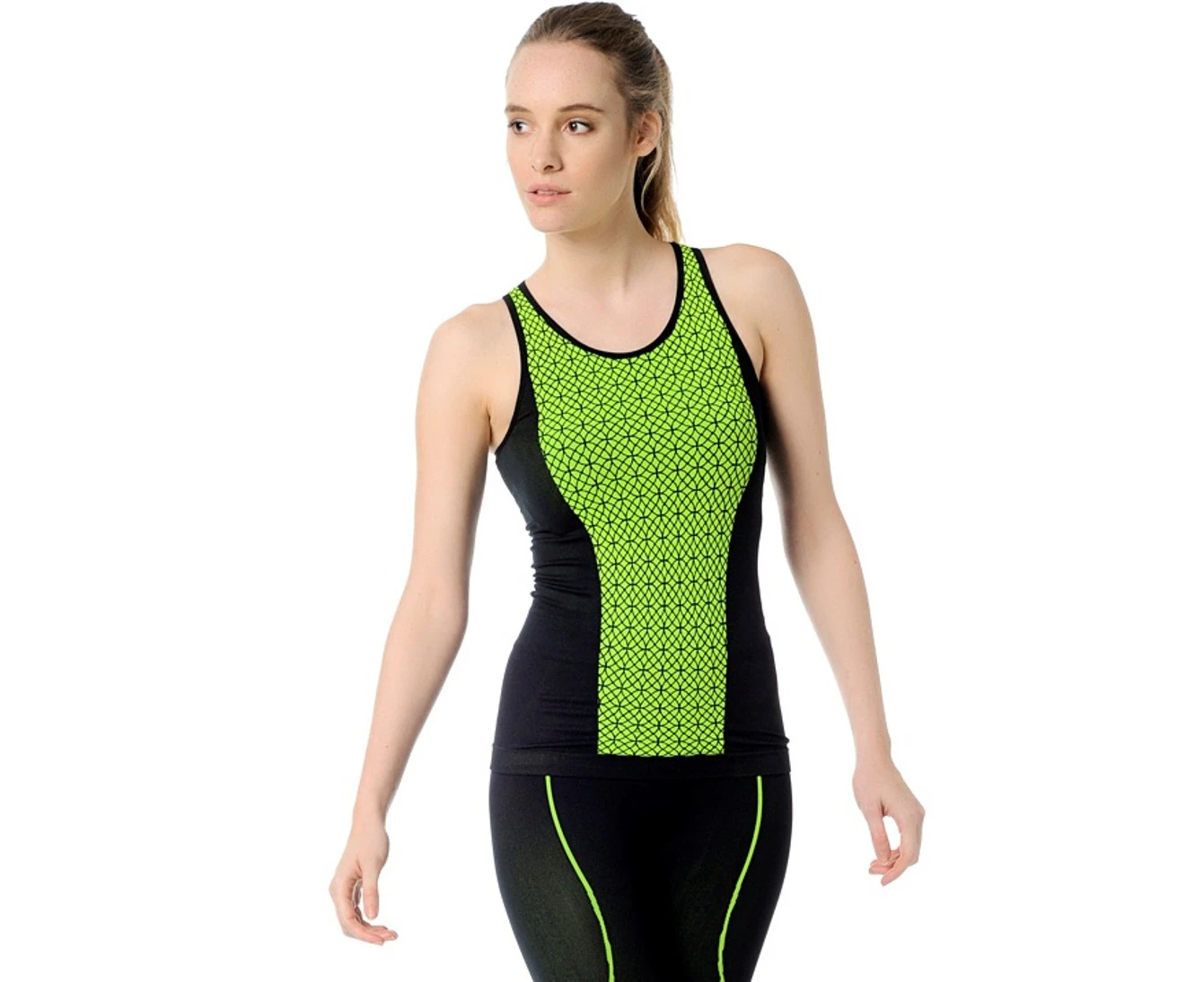 Jerf  Womens Prado Yellow Seamless Active Tank