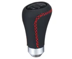 Universal 6 Speed Car Manual Gear Shift Knob Shifter Lever Red Black Stitche PU leather Red