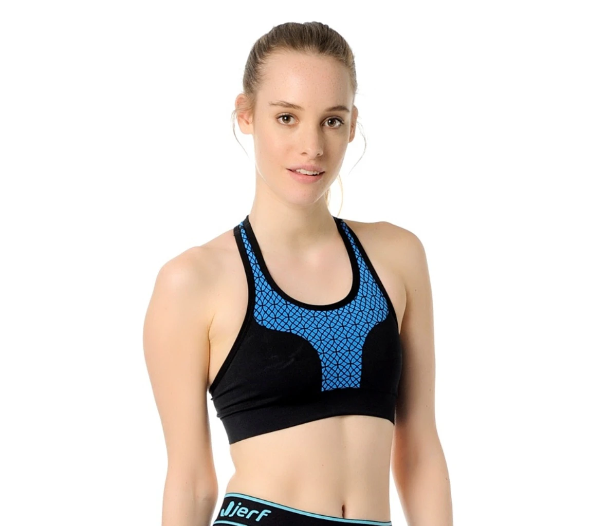 Jerf  Womens Prado Blue Seamless Sports Bra