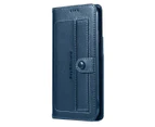 For Samsung Galaxy S21 FE Wallet Case Flip Leather Card Slots Magnetic Stand Cover (Navy Blue)