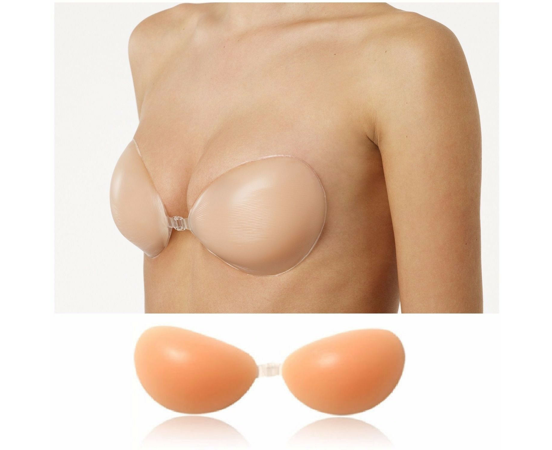 Adhesive Bra Strapless Invisible Push up Bra for Backless Dress - F/Nude -  Nude