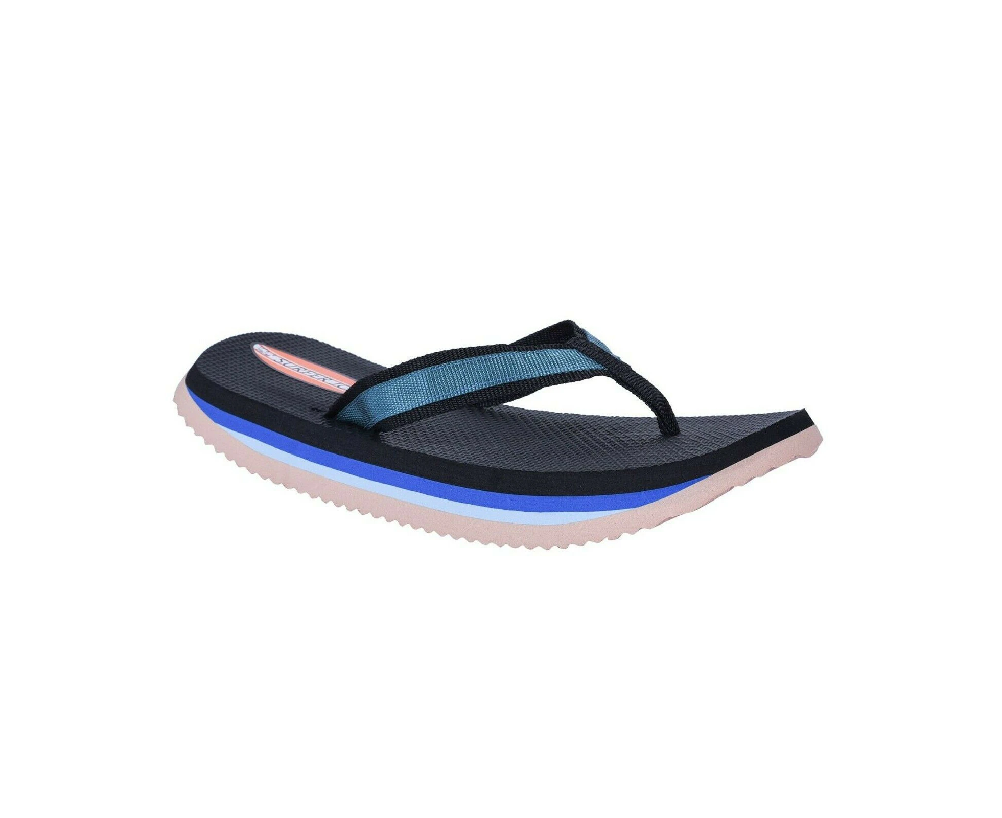 Mens Original Surfer Joe Thongs Sandals Shoes Slippers Black Blue Flip Flops Synthetic - Blue