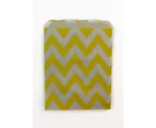 10 Paper Lolly Bags Bag Wedding Birthday Favour Favours Gift Chevron Dots Lines - Yellow Large Zig Zags