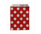 10 Paper Lolly Bags Bag Wedding Birthday Favour Favours Gift Chevron Dots Lines - Red Large Polka Dots