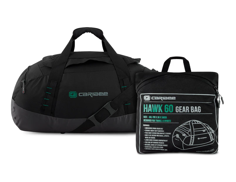 Caribee 65L Hawk Multi-Purpose Gear Bag / Duffle Bag - Black