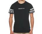 Henleys Men's Webber Tee / T-Shirt / Tshirt - Black/White