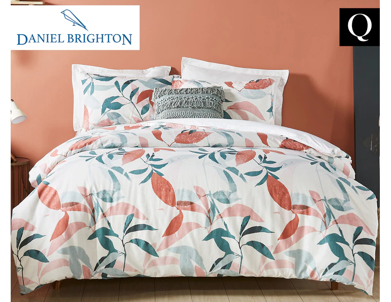 Daniel Brighton Cotton Slub Printed Queen Bed Quilt Cover Set - Solana