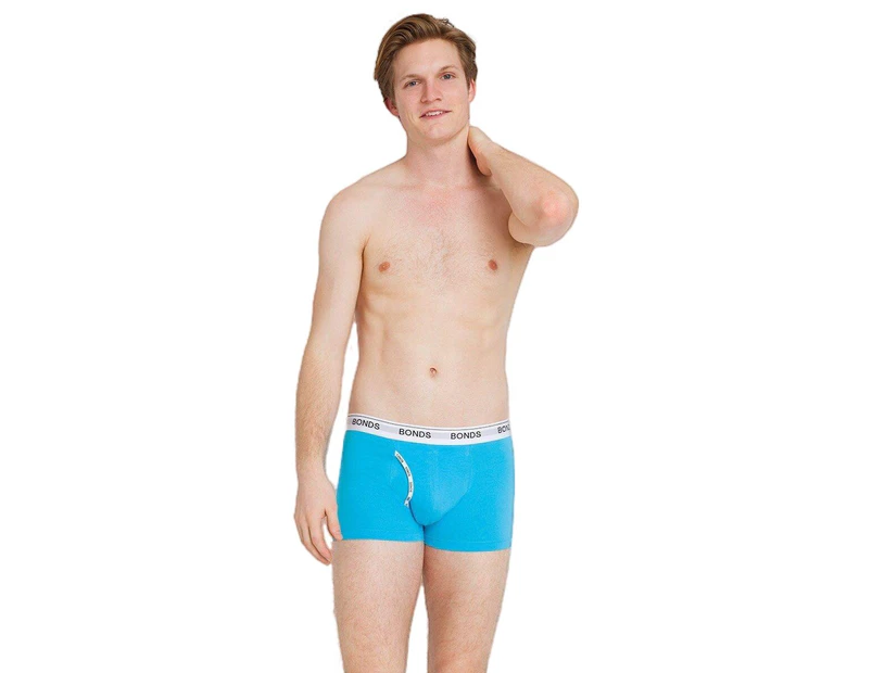 3 x Mens Bonds Guyfront Trunks Underwear Ocean Blue Cotton/Elastane - Ocean Blue EHD