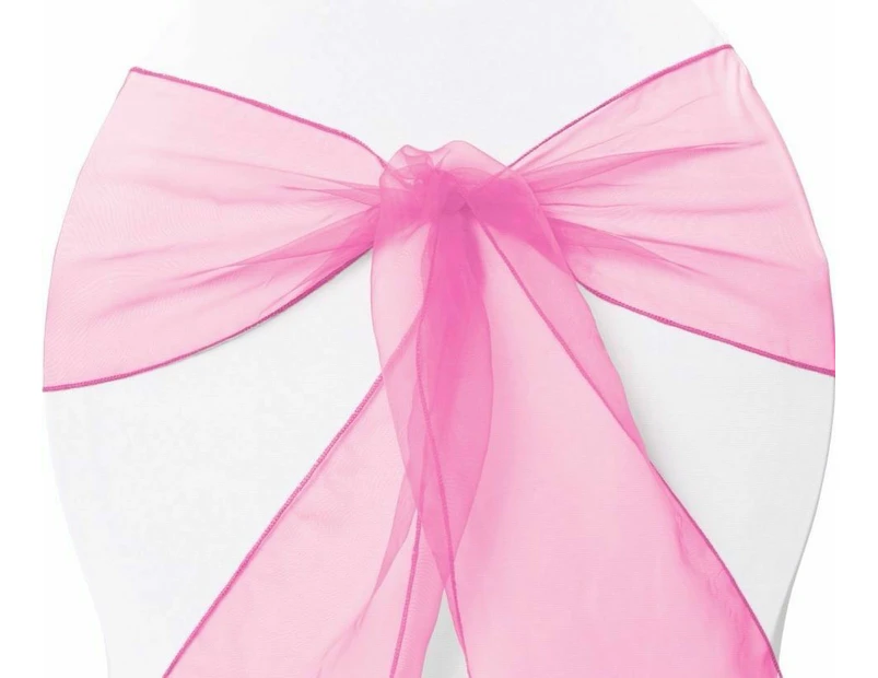 25 X Organza Bows Chair Sashes Wedding Engagement Seat Bow Light Pink Organic
