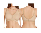 Women Berlei Body Wirefree Bra Nude Latte Wire Seam Free Plus Size Cotton/Elastane/Nylon - Latte