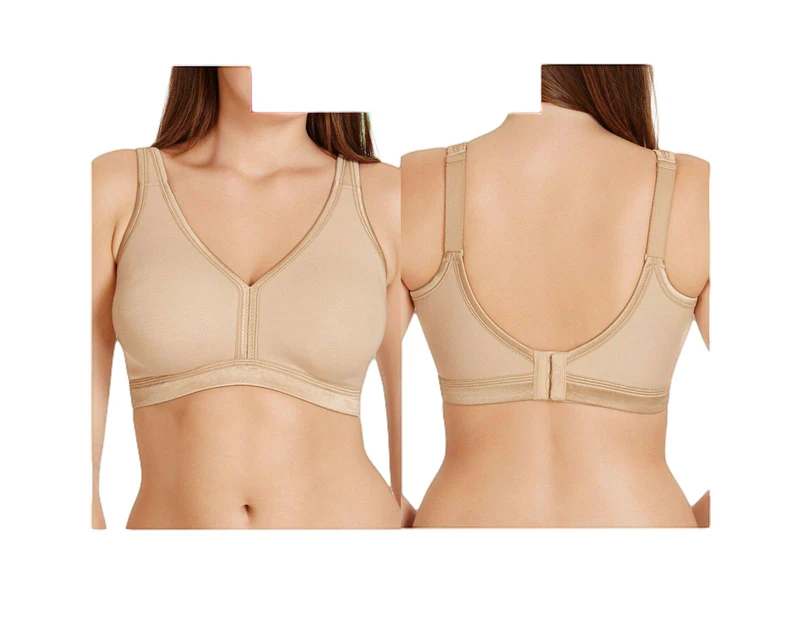 Women Berlei Body Wirefree Bra Nude Latte Wire Seam Free Plus Size  Cotton/Elastane/Nylon - Latte