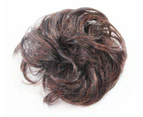Womens Hair Wig Ponytail Curly Scrunchie Black Brown Blonde Light Auburn Red Synthetic - Dark Auburn/Black - Large