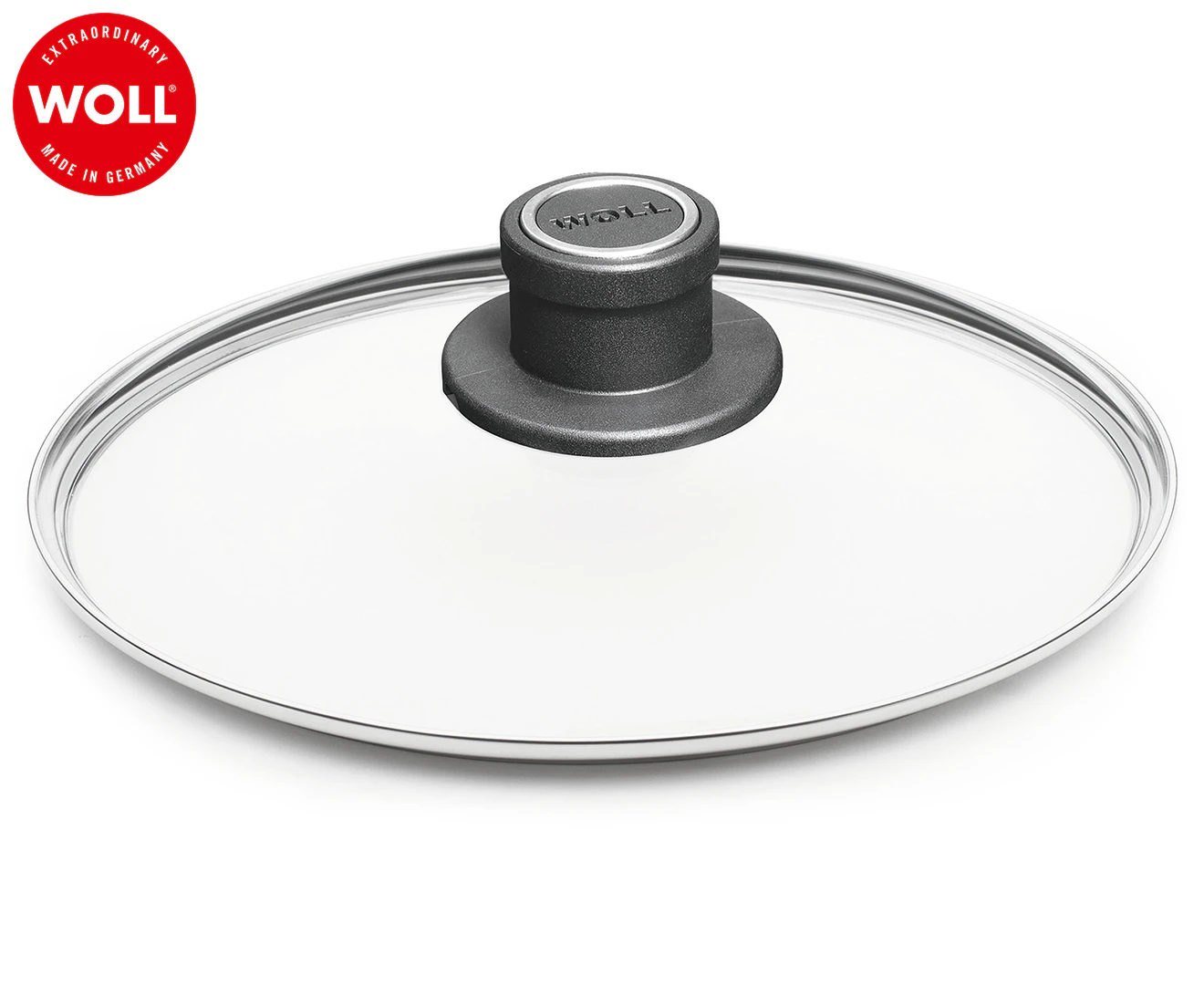 Woll 18cm Diamond Lite Fixed Knob Safety Glass Lid