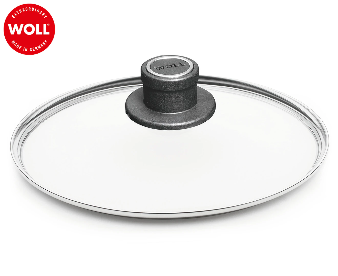 Woll 20cm Diamond Lite Fixed Knob Safety Glass Lid