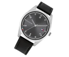 Tommy Hilfiger Men's 43mm Leather Watch - Grey/Black/Silver