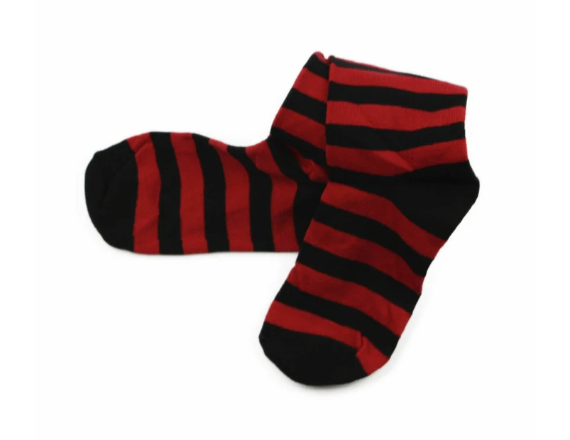 Women Over The Knee Socks Striped Stripe Costume Long Stockings Black White Red Blue - Red/Black Thin Stripes