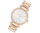 Coach Women's 34mm Cary Stainless Steel Watch - Rose Gold/Mother of Pearl/Silver