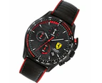 Scuderia Ferrari Pilota Evo Black Leather Men's Chronograph Watch - 830849