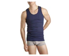 Mens Bonds 2 Pack Navy Chesty Athletic Singlets Cotton - Navy