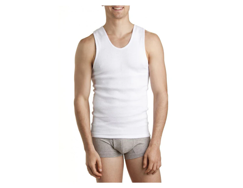 Mens Bonds 2 Pack White Chesty Athletic Singlets Cotton - White