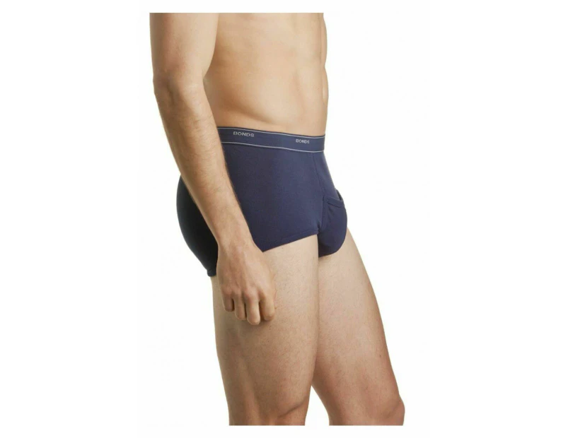 Mens Bonds Navy Cotton Briefs Brief Support Undies Underwear Sport Cotton - Navy