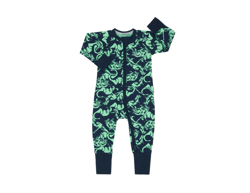 Unisex Baby & Toddler Bonds Baby Wondersuit Zippy Printed Floral Dinosaur Arena Navy - Dinosaur Arena Navy (GK6)