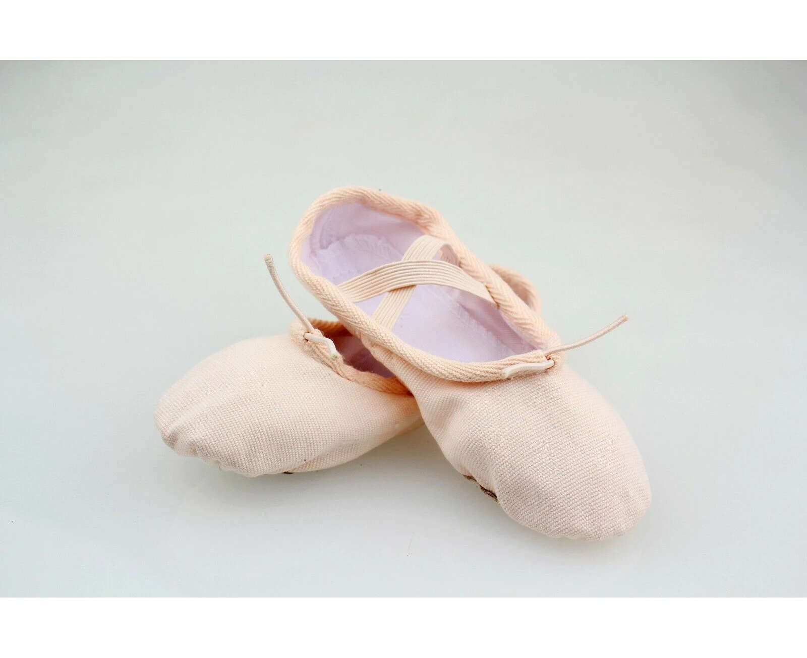 Canvas Ballet Dance Kids Girls Womens Ladies Slipper Shoes Black Pink White Red Leather - Flesh/Pink