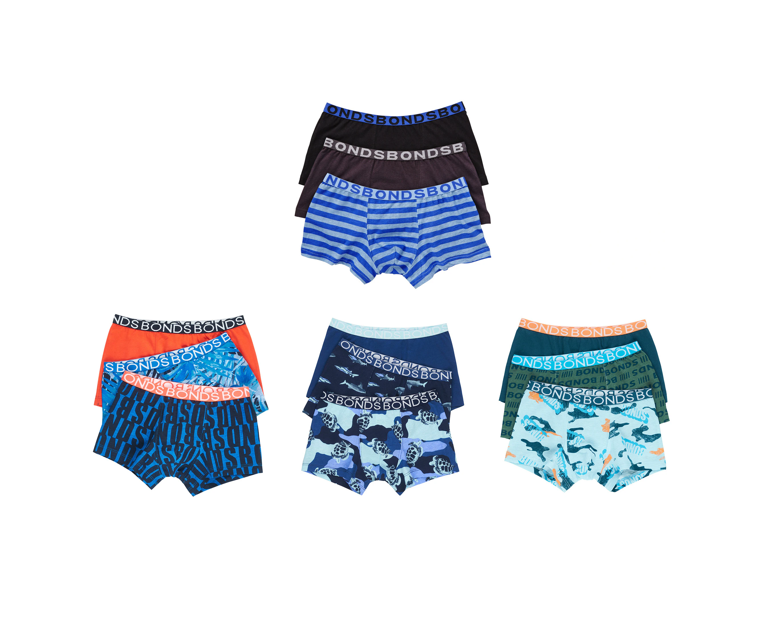 Boys Bonds Underwear 3 Pairs Trunks Boyleg Shorts Assorted Cotton