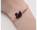 Swarovski Crystal Black Large Swan Bracelet, Earings Rose Gold Sets 2