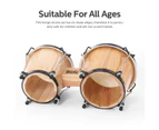 Bongo 7" 8" Kids Adults Hand Drum Set Leather Drumhead Tuneable Percussion Instruments