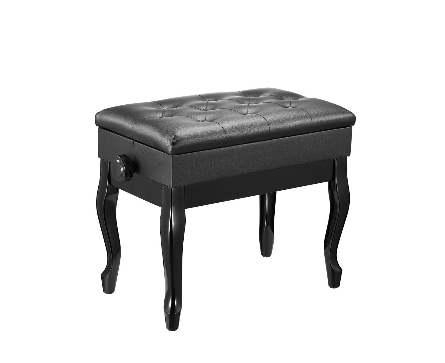 Black Beginner Wooden Keyboard Piano Bench Stool with Storage 