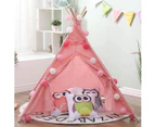 Cotton Wooden Kids Tent Playhouse - Pink Ball