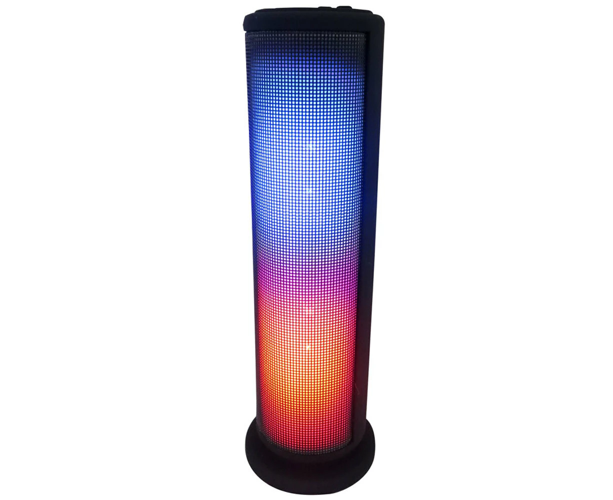 Bluetooth LED 27cm Wireless/Rechargeable Tower Speaker/FM Radio w/ USB/Micro SD