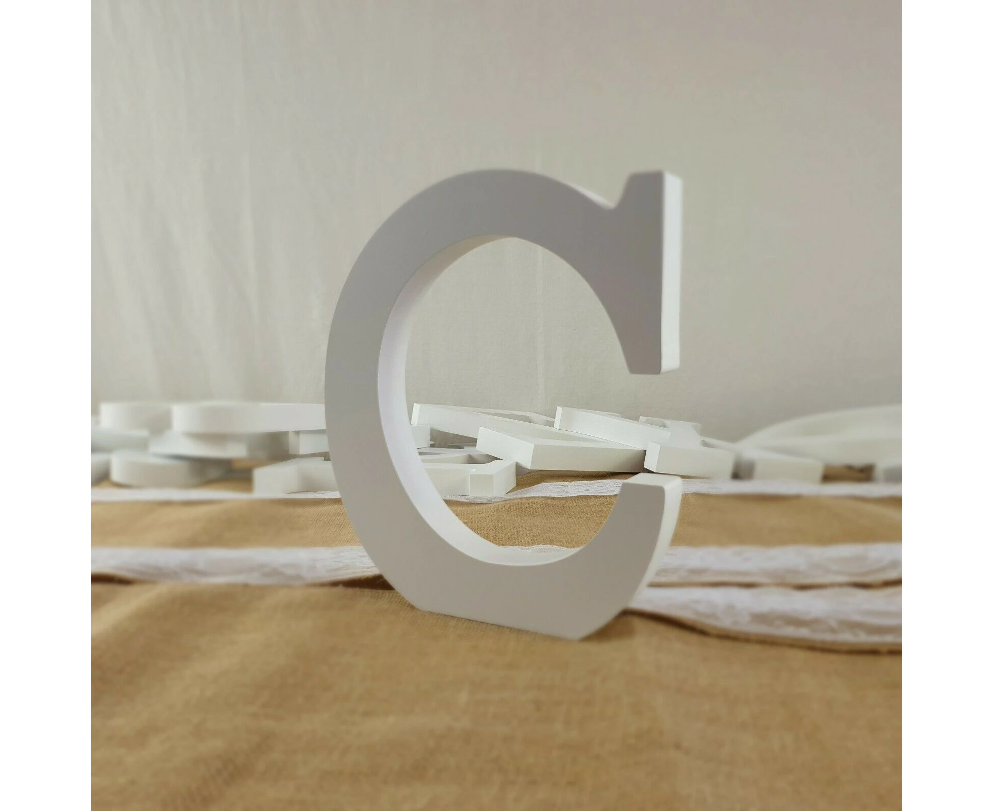 Large Wooden Letters White 23cm Alphabet Letter Wedding Home Birthday Party Wood - White C