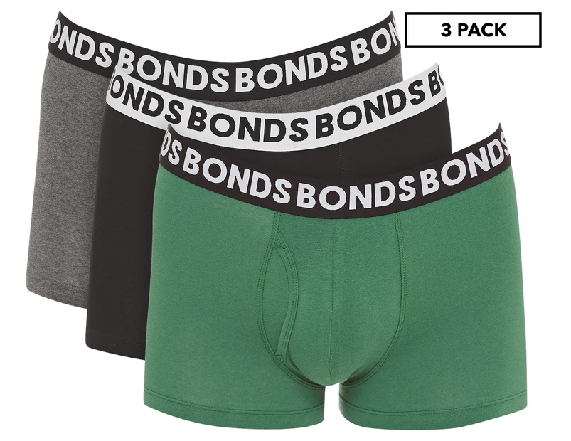 Bonds Men's Everyday Trunk 3-Pack - Green/Grey/Black