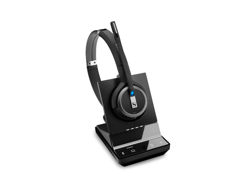 EPOS | Sennheiser Impact SDW 5014 DECT Wireless Office Monoaural Headset w/ base station, for PC & Mobile, Included BTD 800 Dongle, 3-in-1 headset