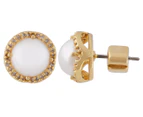 Kate Spade That Sparkle Pavé Round Large Stud Earrings - Cream/Gold