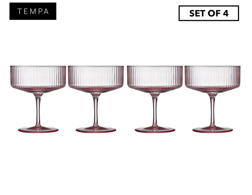 Set of 4 Tempa 300mL Esme Cocktail Glasses - Blush